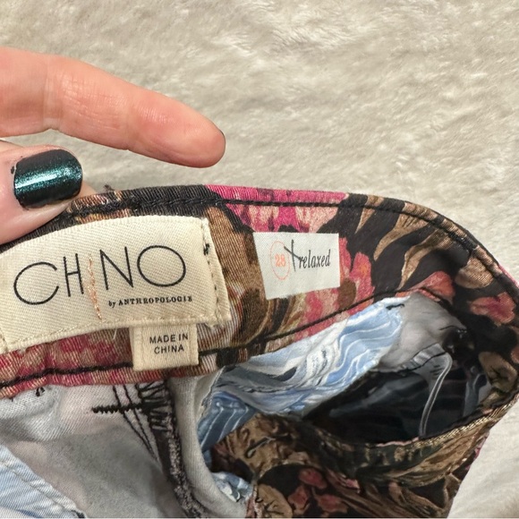 Anthropologie Relaxed Printed Chino Pants floral women’s 28 boho feminine - Picture 10 of 10